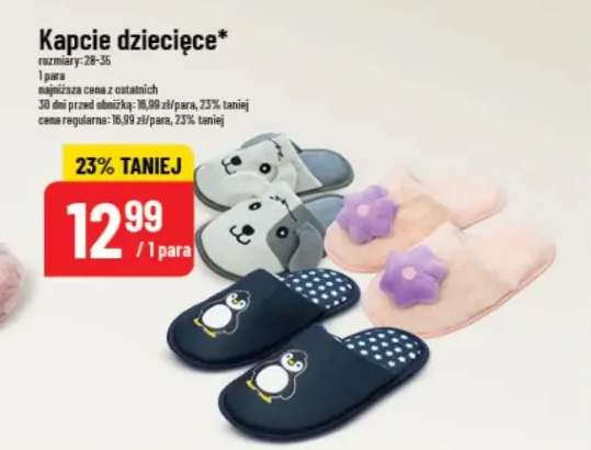kapcie dziecięce