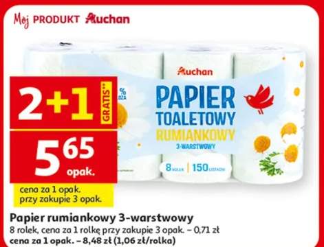 Papier toaletowy 3-warstwowy Rumiankowy