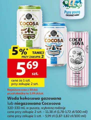 Woda kokosowa lub niegazowana Cocosova