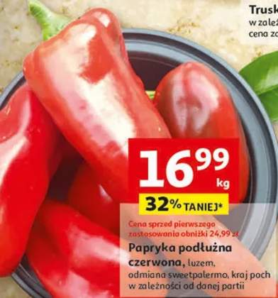 Papryka podłużna czerwona, luzem, odmiana sweetpalermo, kraj poch w zależności od danej partii