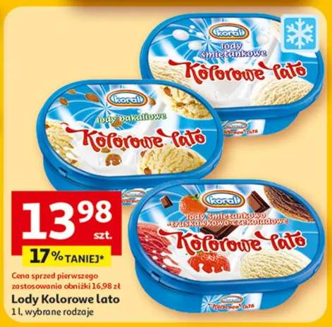 Lody Kolorowe lato, wybrane rodzaje