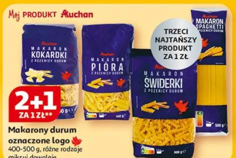 Makaron durum oznaczone logo Auchan