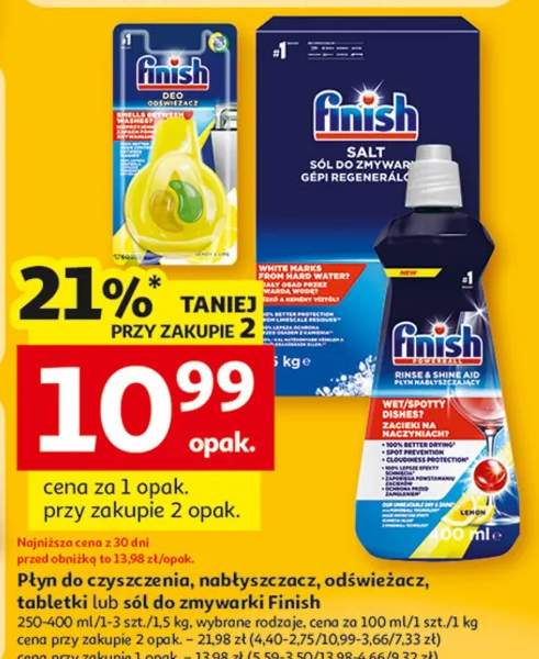 Płyn do czyszczenia, nabłyszczacz, odświeżacz, tabletki lub sól do zmywarki wybrane rodzaje