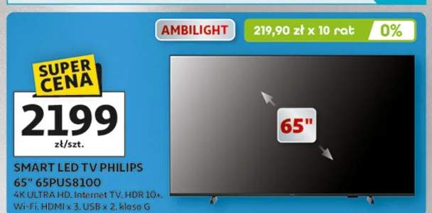 SMART LED TV PHILIPS 65" 65PUS8100