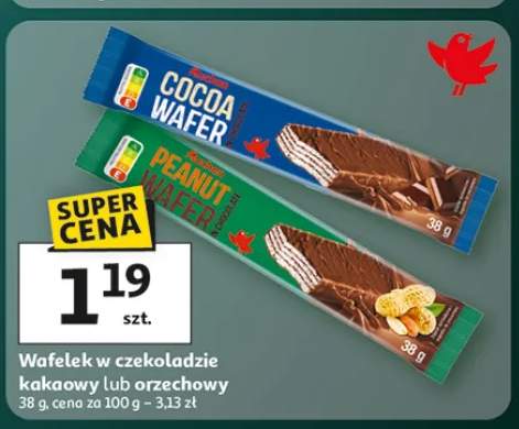 Wafelek w czekoladzie kakaowy lub orzechowy