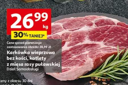 Karkówka wieprzowa bez kości, kotlety z mięsa rasy puławskiej