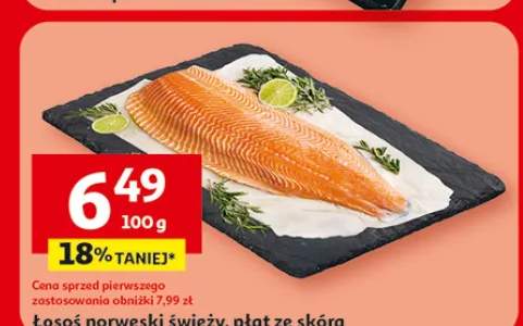 Łosoś norweski świeży, płat ze skórą
