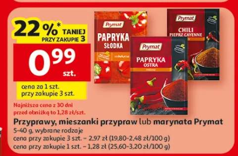 Przyprawy, mieszanki przypraw lub marynata wybrane rodzaje