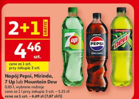 Napój Pepsi, Mirinda, 7 Up lub Mountain Dew, wybrane rodzaje