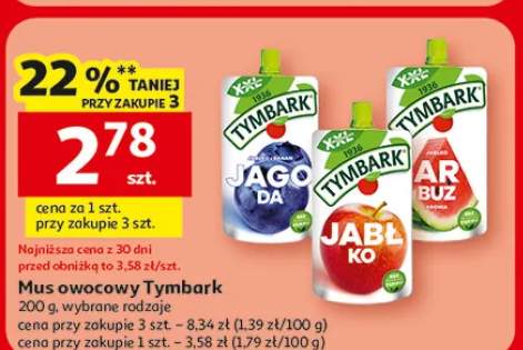 Mus owocowy Tymbark, wybrane rodzaje