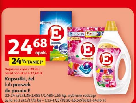 Kapsułki, żel lub proszek do prania E