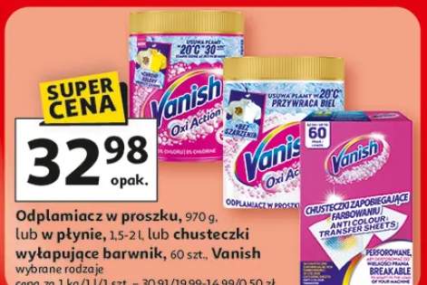 Odplamiacz w proszku, w płynie lub chusteczki wyłapujące barwnik