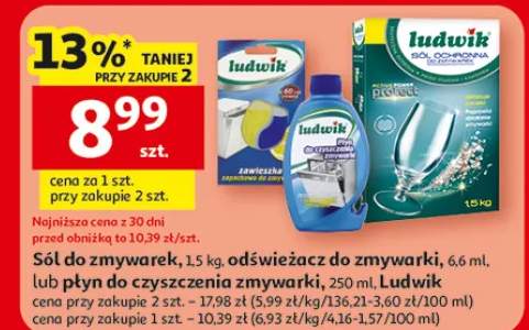 Sól do zmywarek, odświeżacz do zmywarki lub płyn do czyszczenia zmywarki