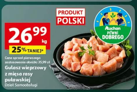 Gulasz wieprzowy z mięsa rasy puławskiej