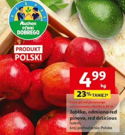 Jabłka odmiana red pinova, red delicious