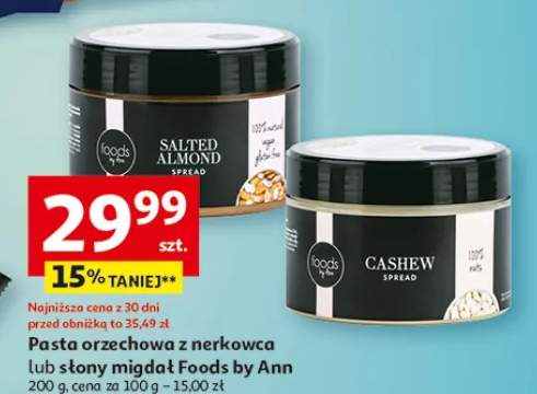 Pasta orzechowa z nerkowca lub słony migdał Foods by Ann