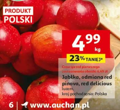 Jabłka odmiana red pinova, red delicious