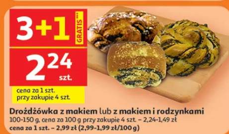 Drożdżówka z makiem lub z makiem i rodzynkami