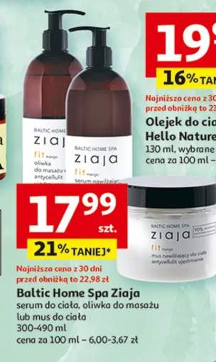 Baltic Home Spa Ziaja serum do ciała, oliwka do masażu lub mus do ciała
