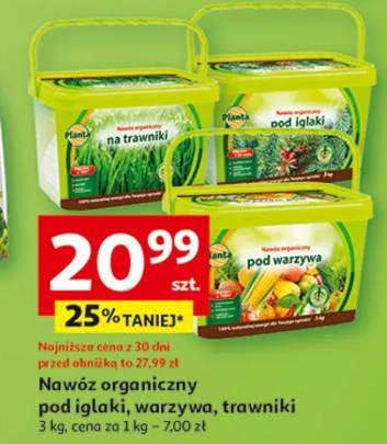Nawóz organiczny pod iglaki, warzywa, trawniki 3 kg, cena za 1 kg - 7,00 zł