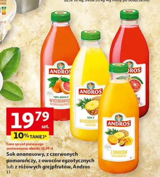 Sok ananasowy, z czerwonych pomarańczy, z owoców egzotycznych lub z różowych grejpfrutów