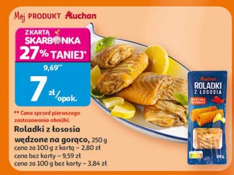 Roladki z łososia wędzone w sosie