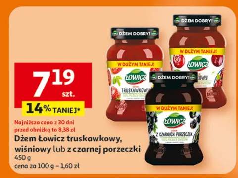 Dżem truskawkowy, wiśniowy lub z czarnej porzeczki Łowicz