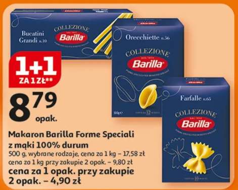 Makaron Forme Speciali z mąki 100% durum, wybrane rodzaje Barilla