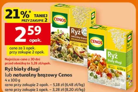 Ryż biały długi lub naturalny brązowy Cenos