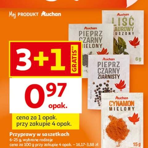 Przyprawy w saszetkach, wybrane rodzaje Auchan