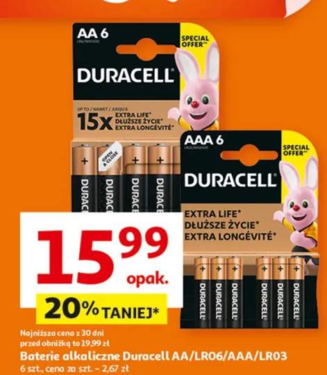 Baterie alkaliczne Duracell AA/LR06/AAA/LR03