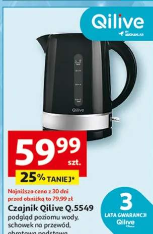 Czajnik Qilive Q.5549 podkład z możliwością wody schowek na przewód, obrotowa podstawa