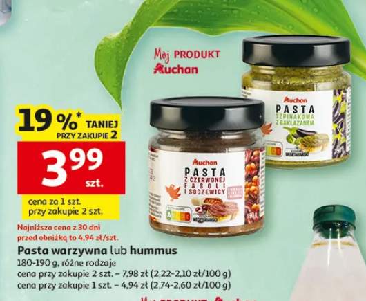 Pasta warzywna lub hummus