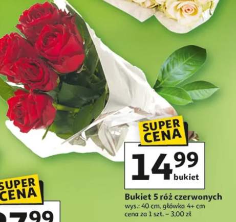 Bukiet 5 róż czerwonych