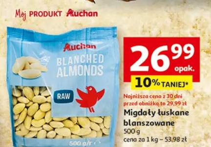 Migdały tłuskane blanszowane Auchan