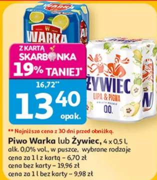 Piwo Warka lub Żywiec