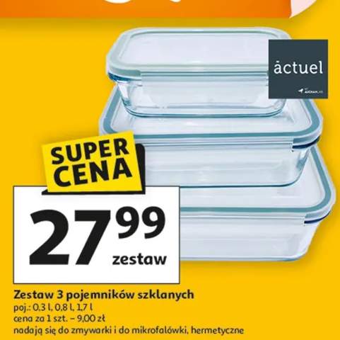 Zestaw 3 pojemników szklanych