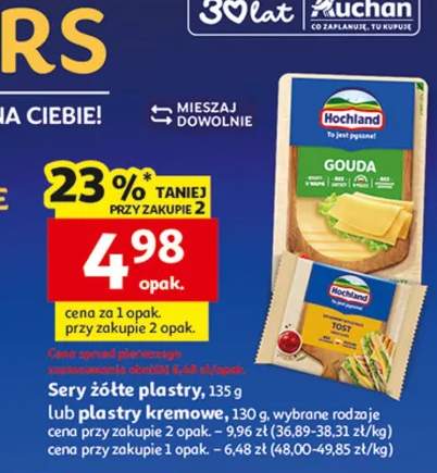 Ser żółty plastry kremowe