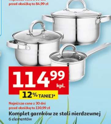 Komplet garnków ze stali nierdzewnej 6 elementów