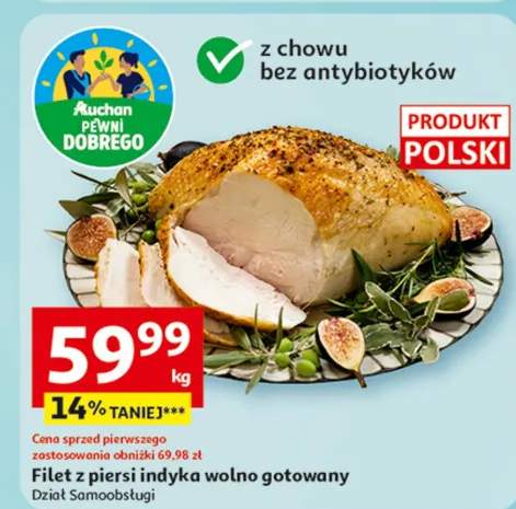Filet z piersi indyka wolno gotowany