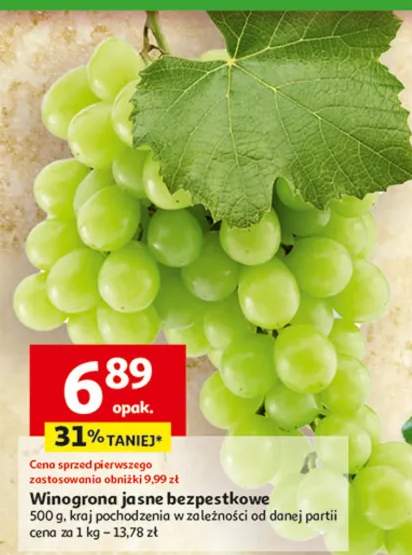 Winogrona jasne bezpestkowe