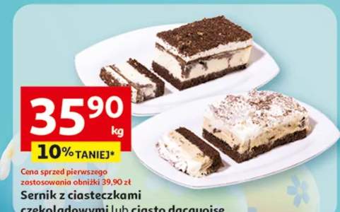 Sernik z ciasteczkami czekoladowymi lub ciasto dacquoise