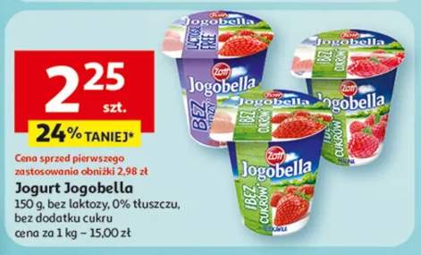 Jogurt Jogobella bez tłuszczu, 0% tłuszczu, bez dodatku cukru