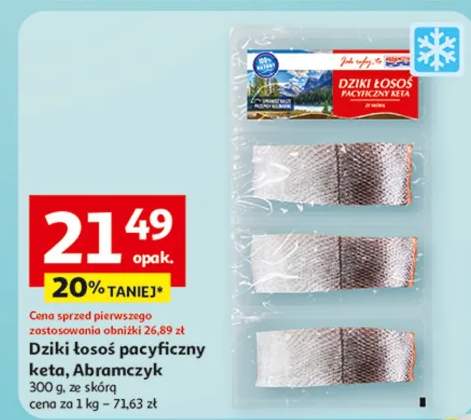 Dziki łosoś pacyficzny keta, Abramczyk ze skórą