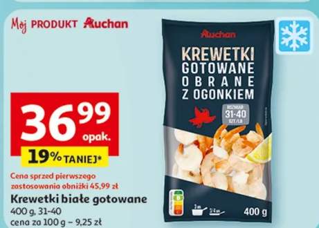 Krewetki białe gotowane obrane z ogonkiem