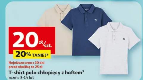 T-shirt polo chłopięcy z haftem, rozm. 3-14 lat