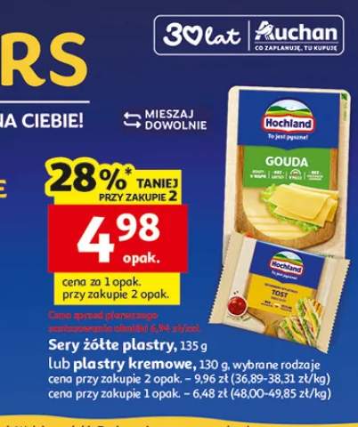 Sery żółte plastry lub plastry kremowe