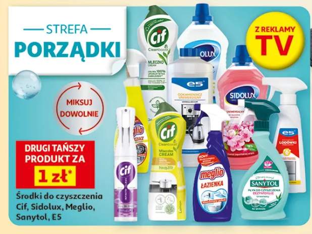 Środki do czyszczenia Cif, Sidolux, Meglio, Sanytol, E5