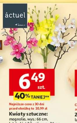 Kwiaty sztuczne: magnolia, wys.: 66 cm lub bukiet 3 łazji, wys.: 36 cm