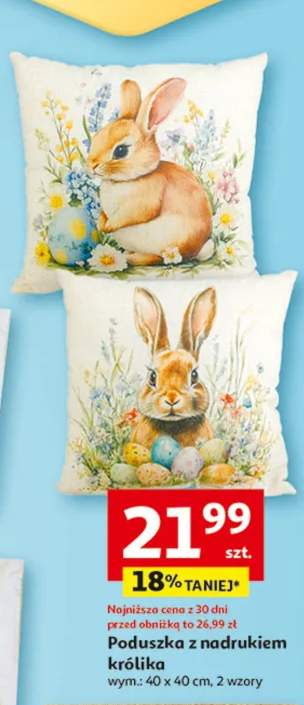 Poduszka z nadrukiem królika wym.: 40 x 40 cm, 2 wzory